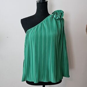 Marc New York Emerald Green One Shoulder Top
